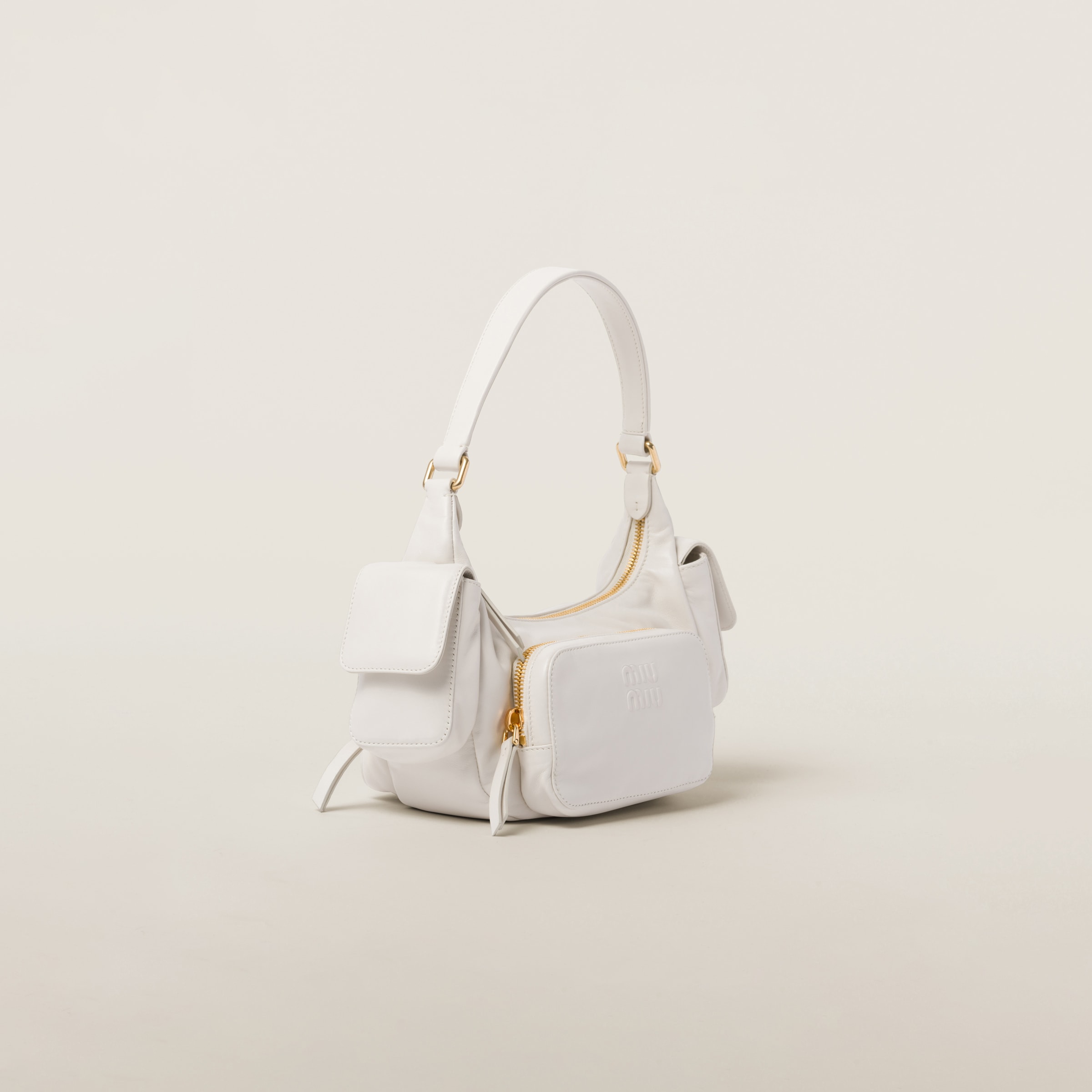 NAPPA LEATHER POCKET BAG, WHITE