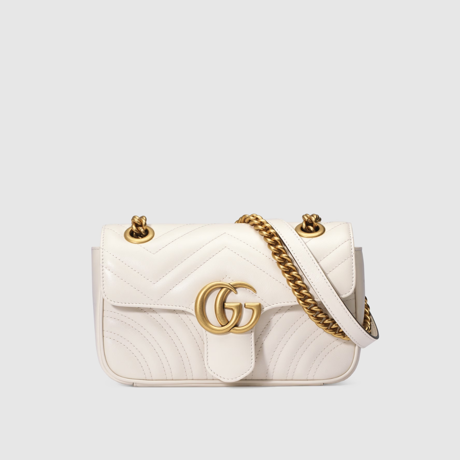 GG MARMONT MINI SHOULDER BAG, WHITE