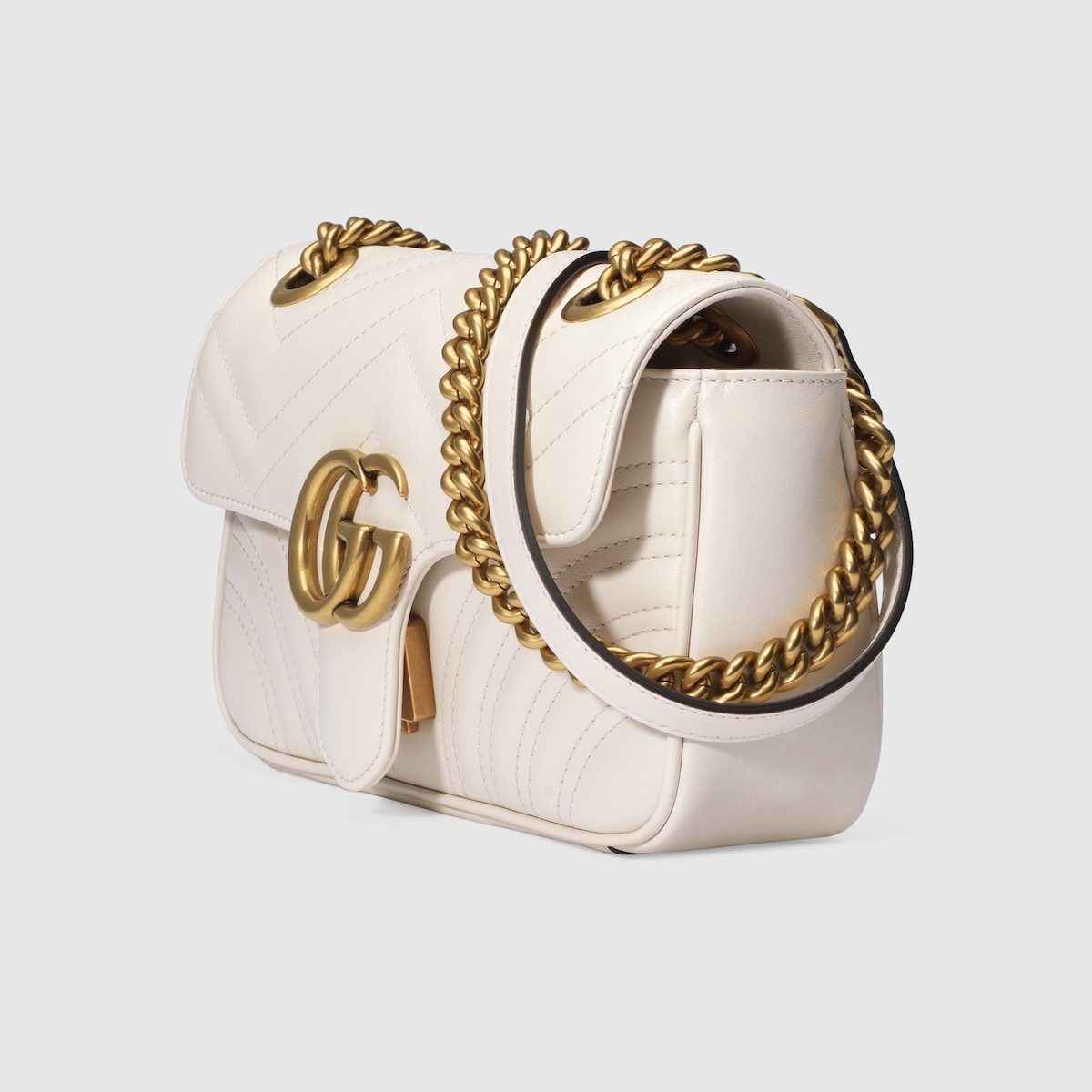 GG MARMONT MINI SHOULDER BAG, WHITE