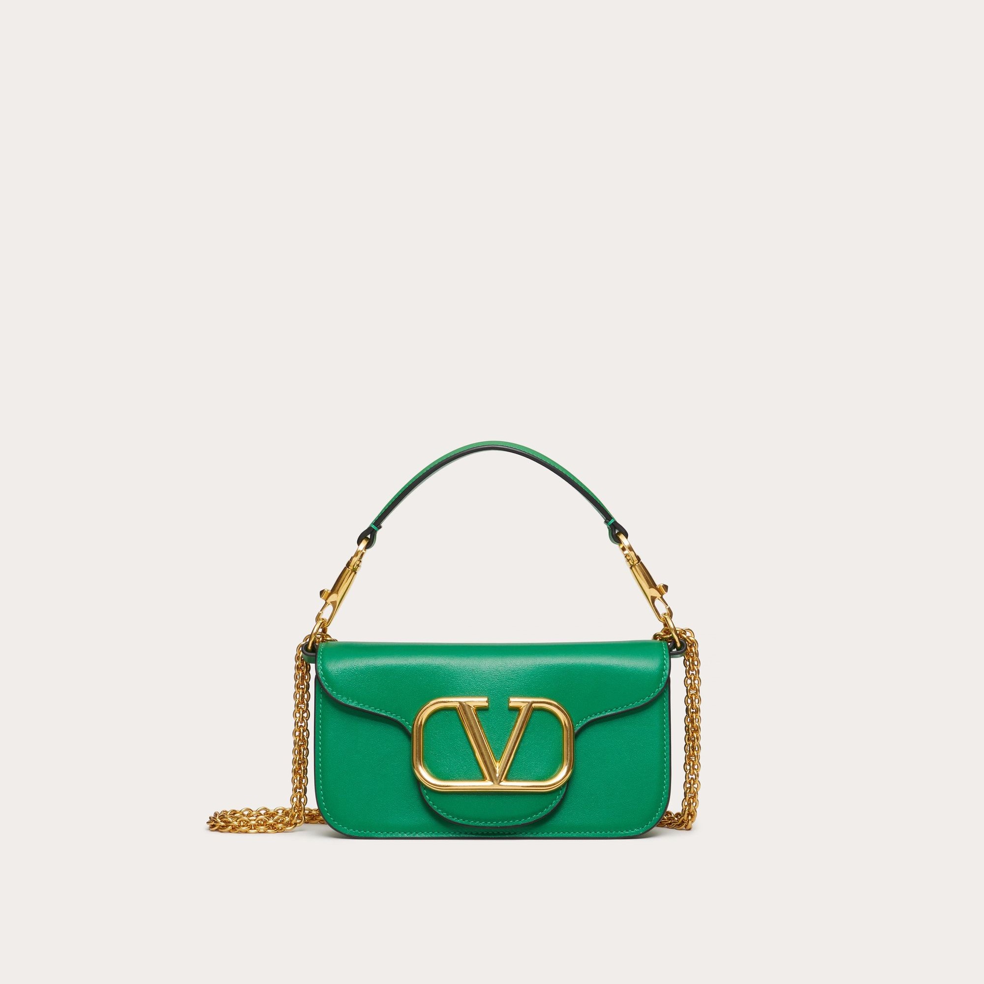 GARAVANI LOCÒ SMALL SHOULDER BAG IN CALFSKIN, GREEN