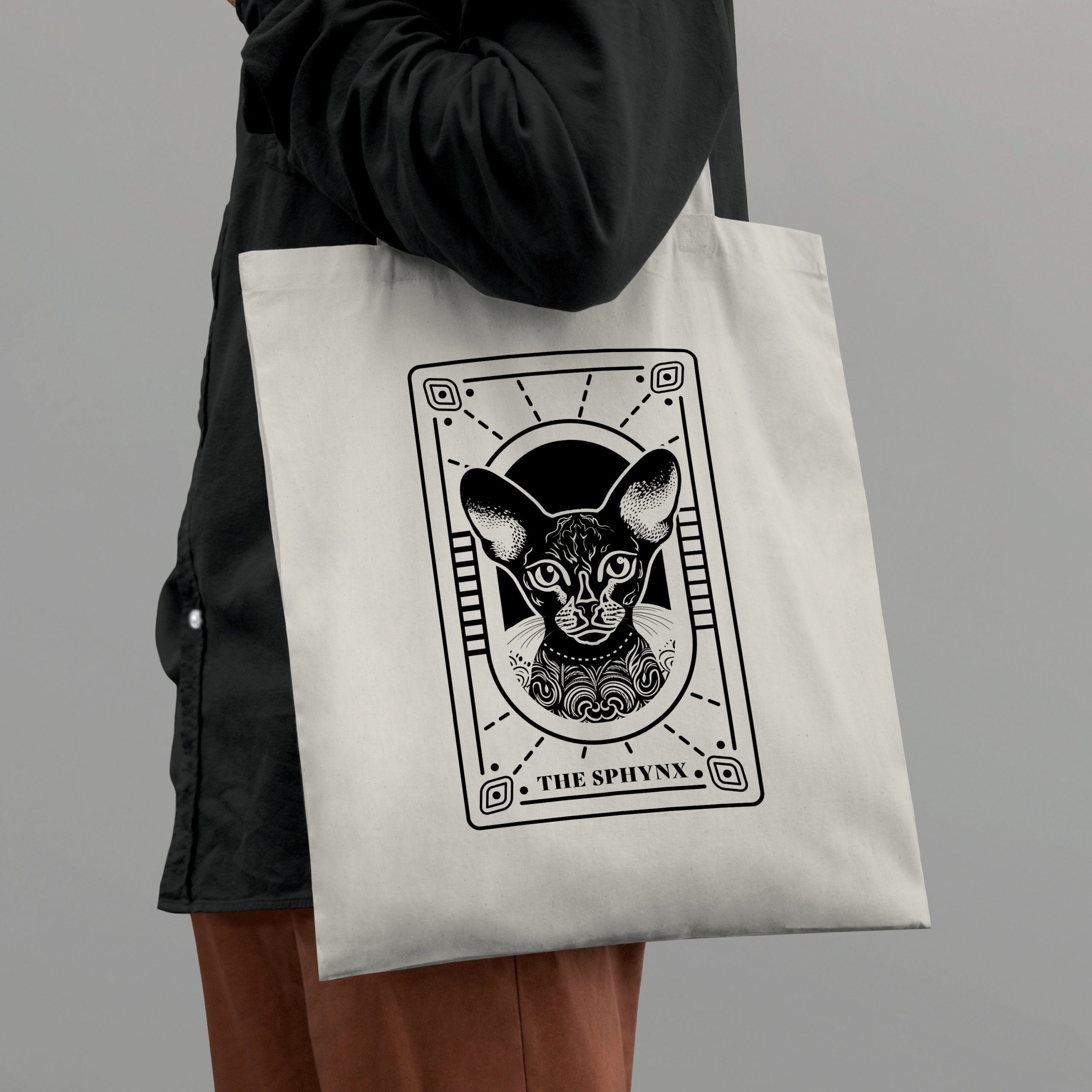 Sphynx Cat Tarot Card Tote Bag