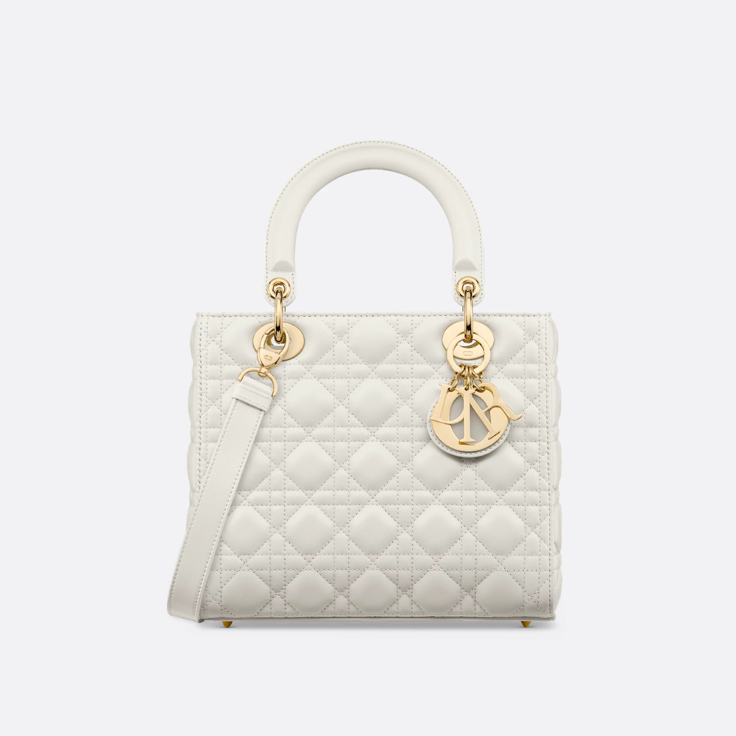 MEDIUM LADY D BAG, LATTE