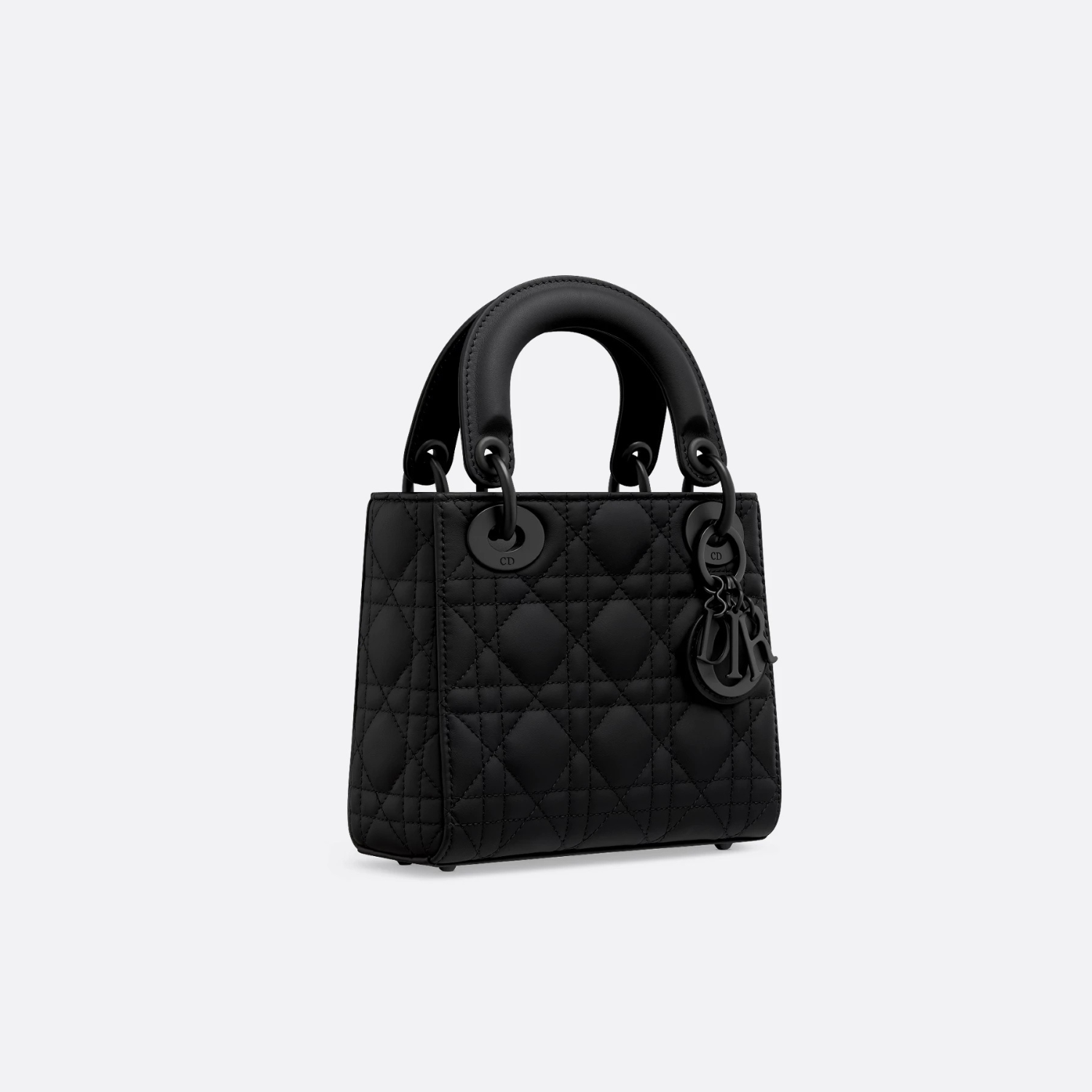 MINI LADY D BAG, BLACK ULTRAMATTE